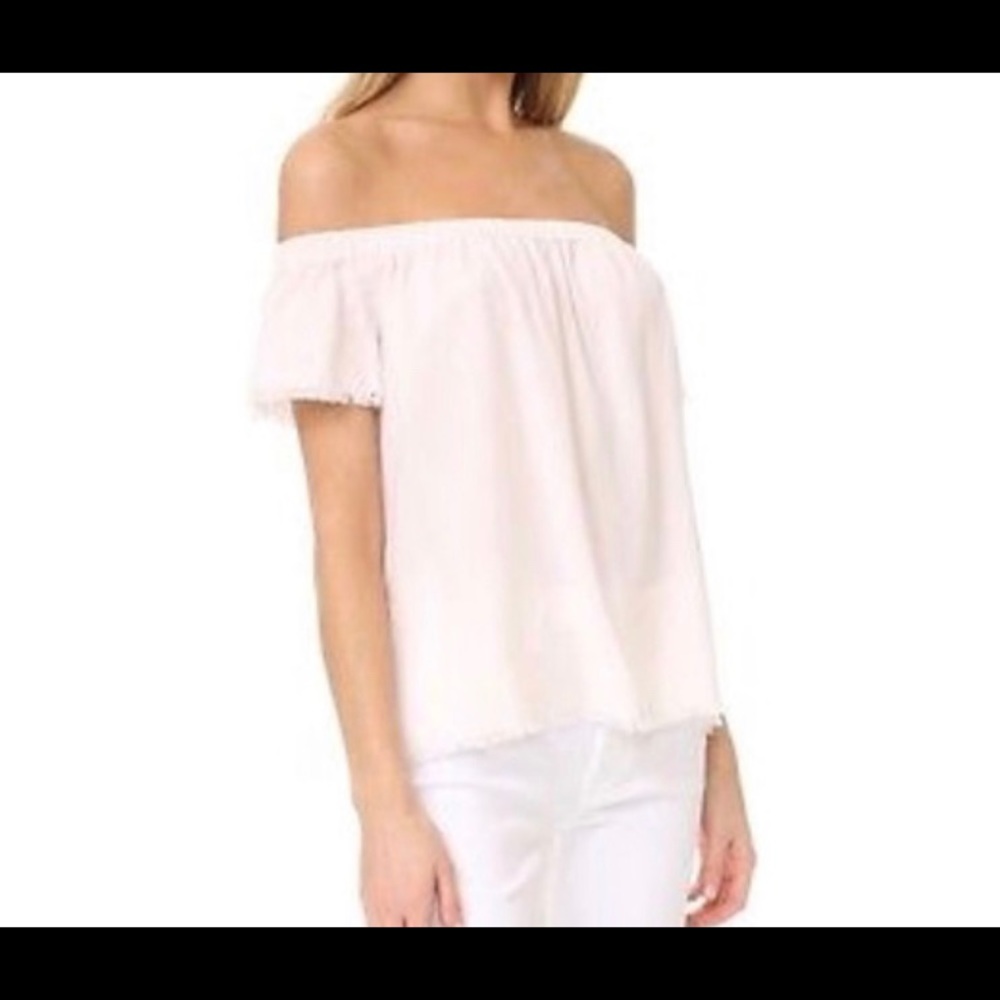 Light pink off the shoulder shirt